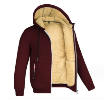 Hooded Fleece Plus Thick Lamb Fleece Cardigan Sweater | Nowena
