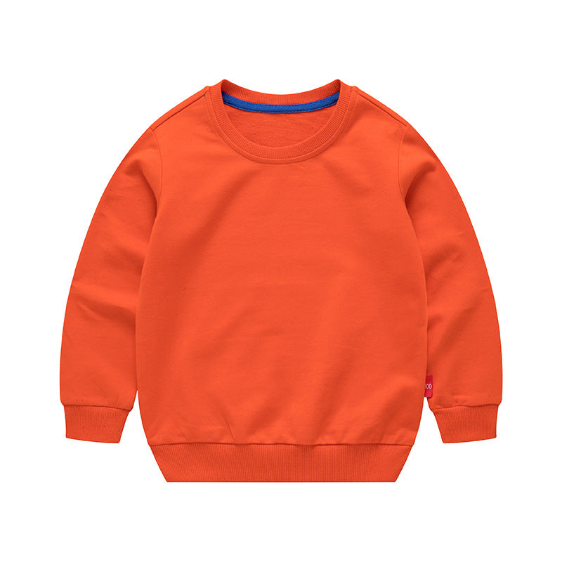 Boys Round Neck Solid Color Loose Long Sleeve Pullover | Nowena