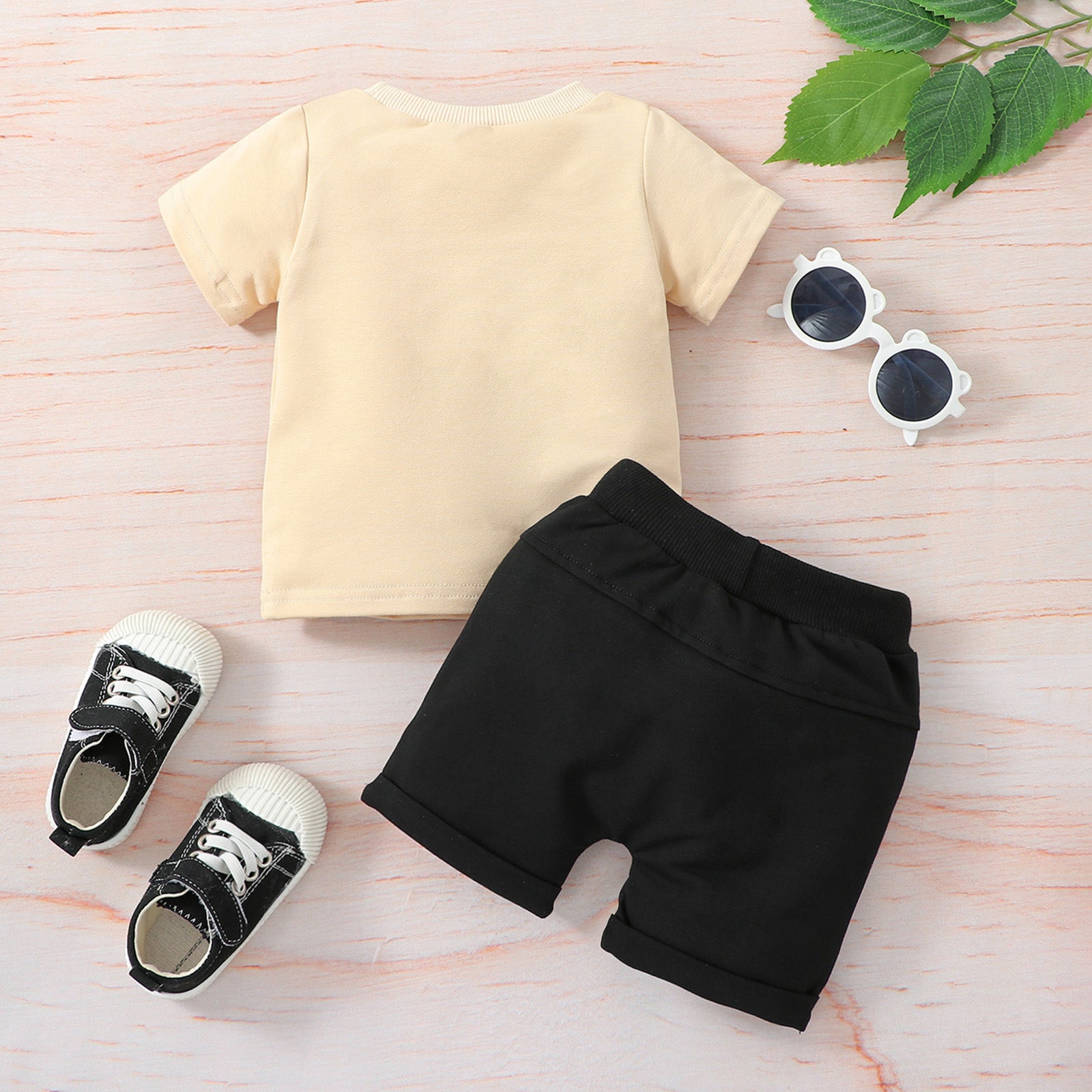  Baby Clothes Shirt Printed Letters Solid Color Shorts
