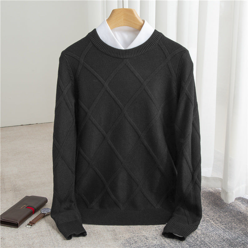Fashion Woolen Sweater Men's Solid Color
