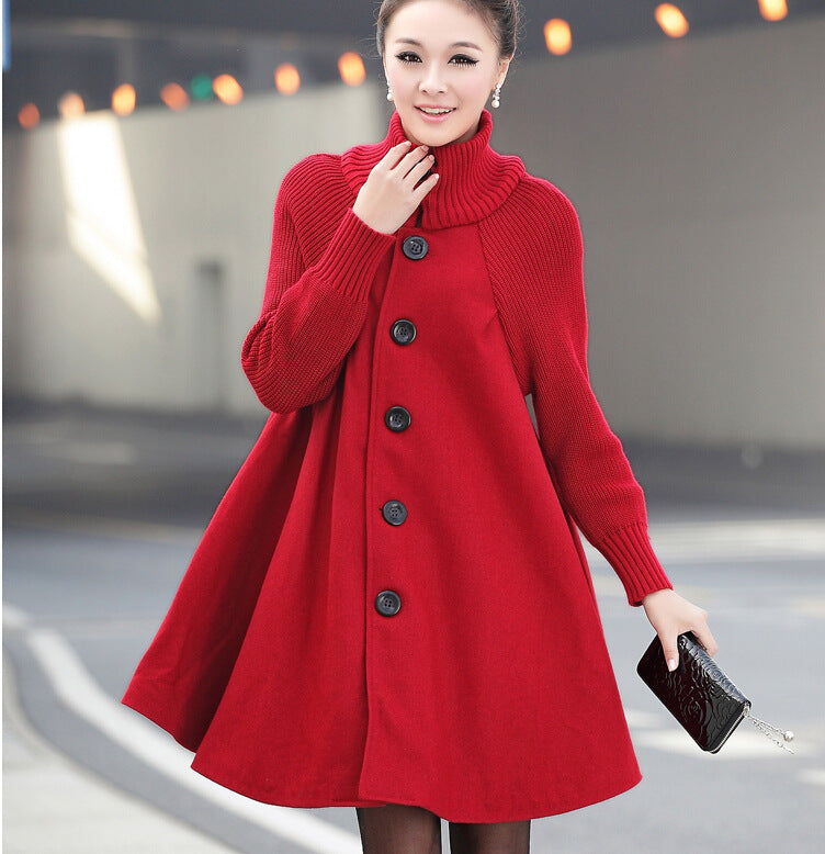 Winter Plus Size Women's Mid-length Loose Wool Overcoat | Nowena
