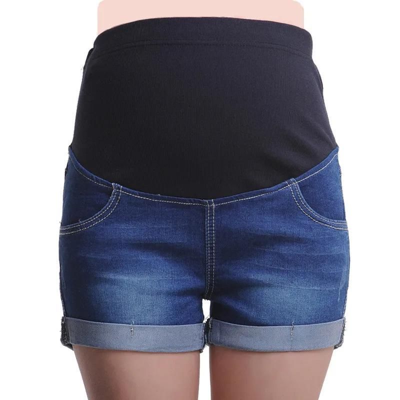 Women's maternity casual denim shorts