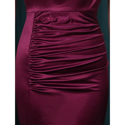 Elegant Satin Maxi Bodycon Dress for Women