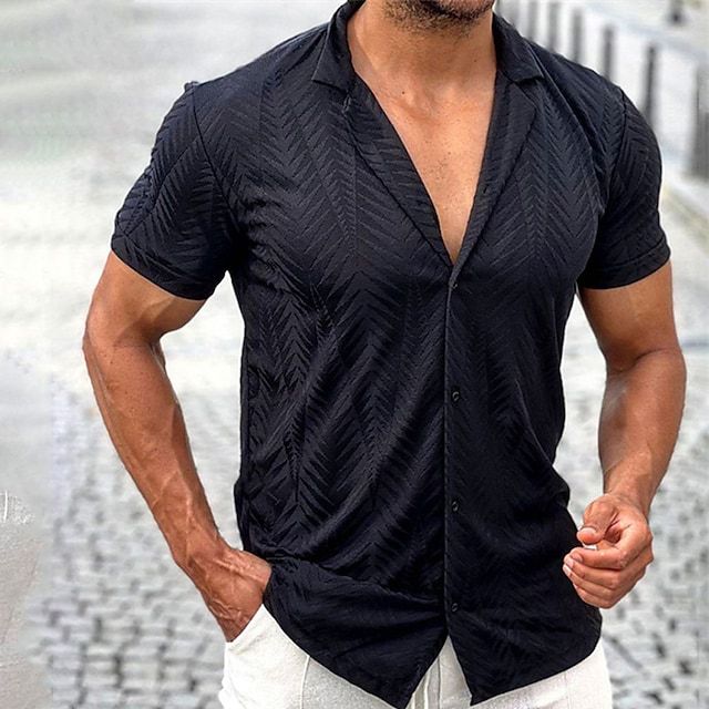 Men's Fashion Casual 3D Printing Lapel Shirt