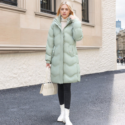 Women's Mid-length Winter Down Cotton Jacket | Nowena