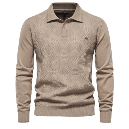 Men's Fashion Slim Lapel Knitted Sweater