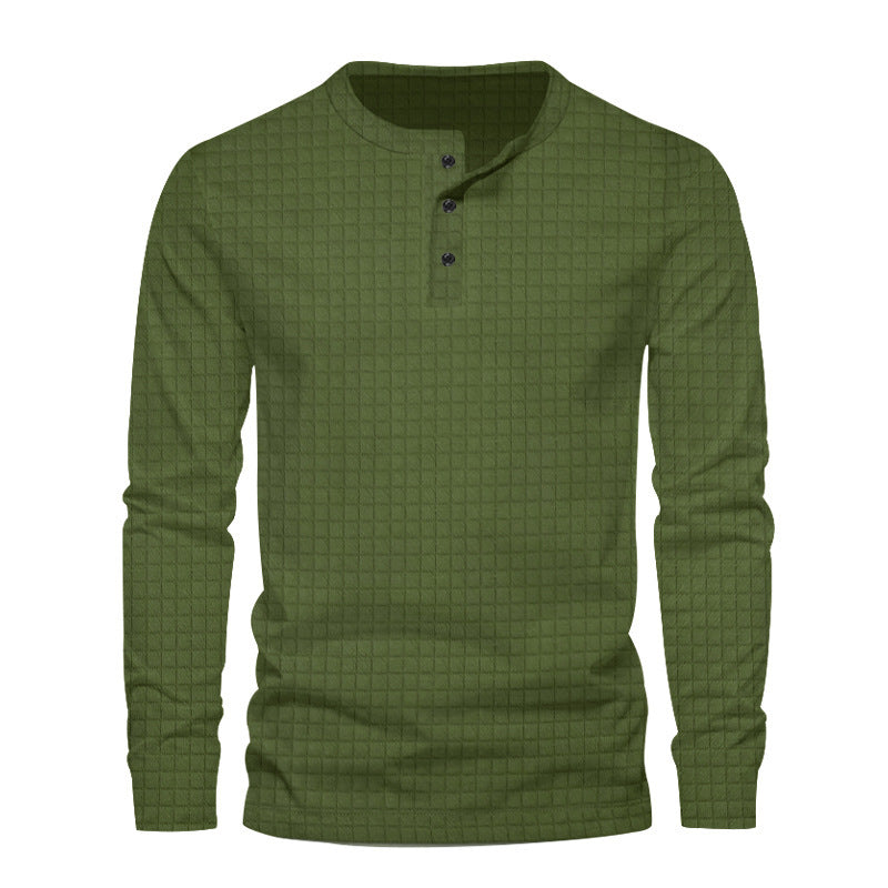 Solid Color Buckle Slim Pullover Sweater For Men | Nowena