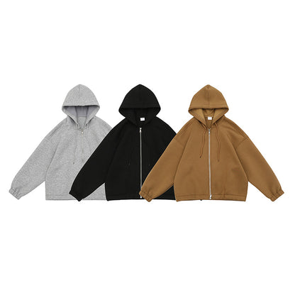 Men's And Women's Fashionable Simple Air Layer Hooded Sweater