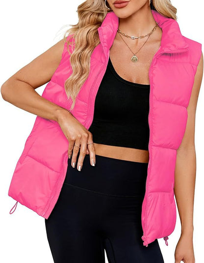 Women's Fashion Sleeveless Stand-up Collar Thermal Down Cotton-padded Vest | Nowena