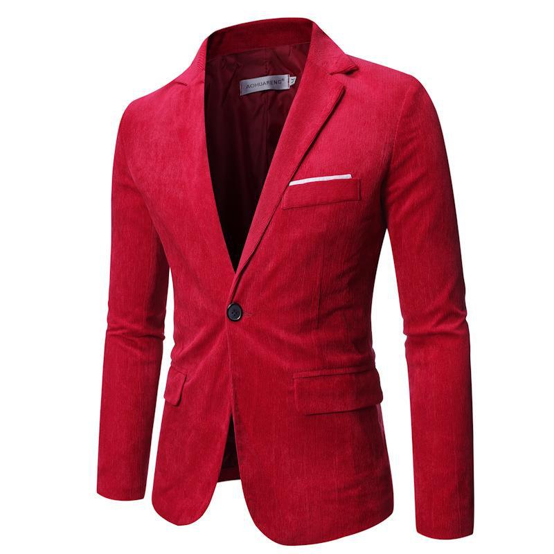 Men's Solid Color One Button Suit Coat | Nowena
