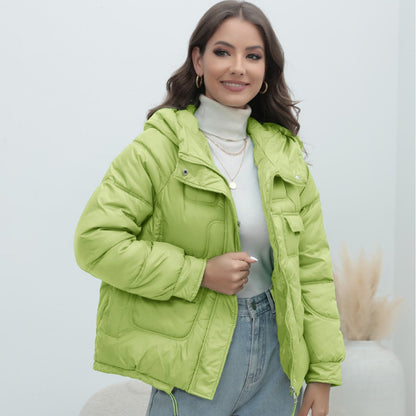 Down Cotton-padded Coat For Women Thickened Bright Color Stand Collar | Nowena
