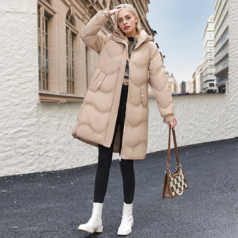 Women's Mid-length Winter Down Cotton Jacket | Nowena