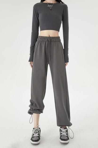 Sports And Leisure Lengthened Wide-leg Sweatpants