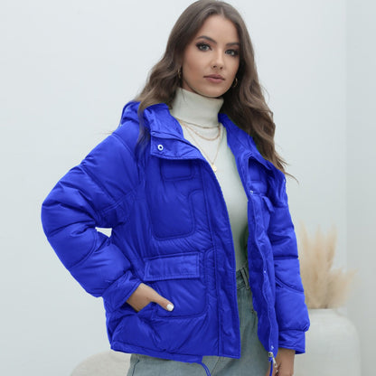 Down Cotton-padded Coat For Women Thickened Bright Color Stand Collar | Nowena