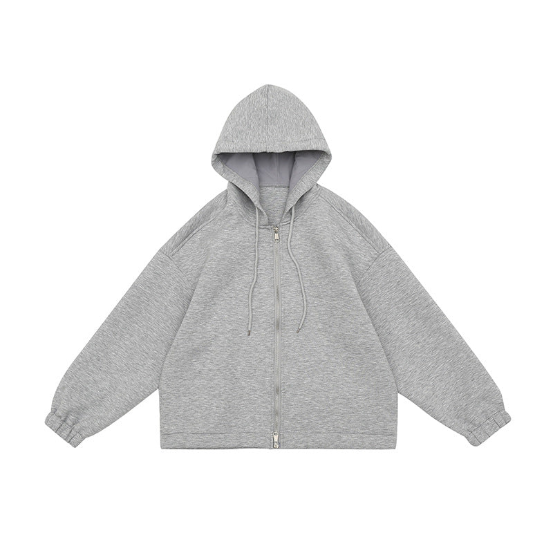 Men's And Women's Fashionable Simple Air Layer Hooded Sweater