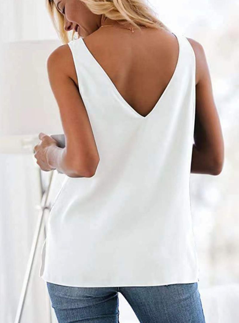Women Summer  Tank Top  Casual V Neck Camisole Blouses