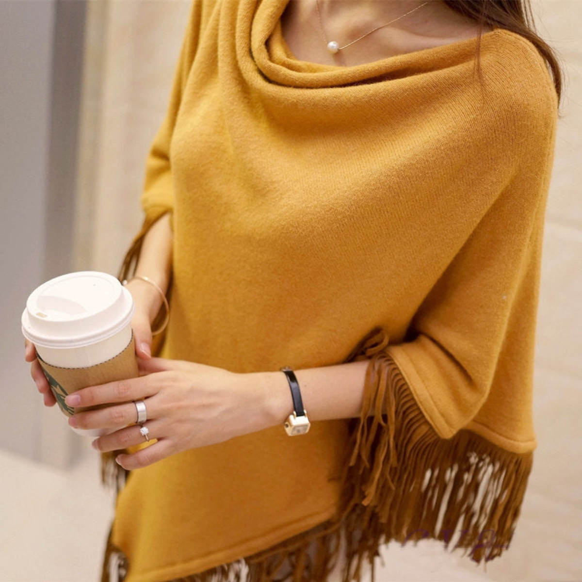 Women's Elegant Fashion Sweater Autumn Cloak Shawl