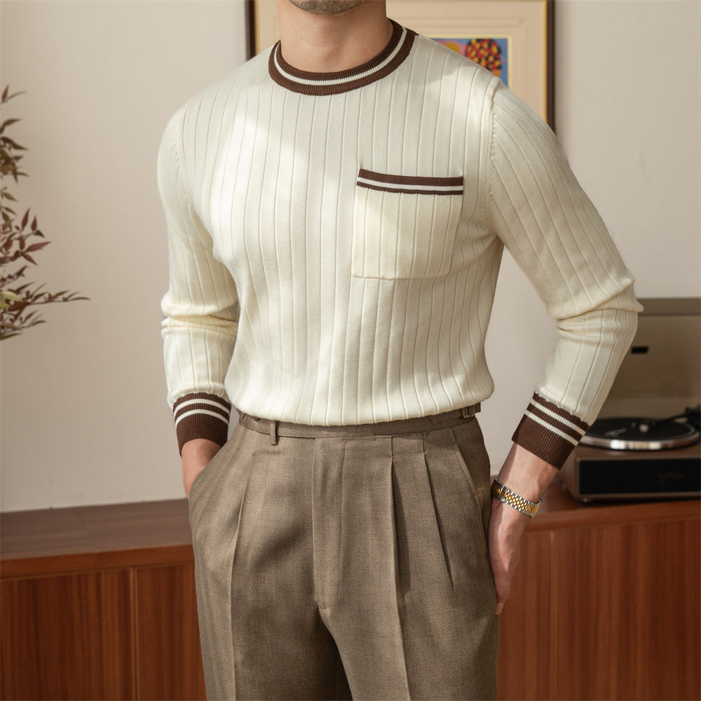 Crew Neck Long Sleeve Sweater Pullover | Nowena