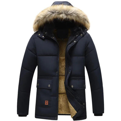 Men's Cotton Clothes Fleece Lined Padded Warm Keeping Cotton-padded Jacket