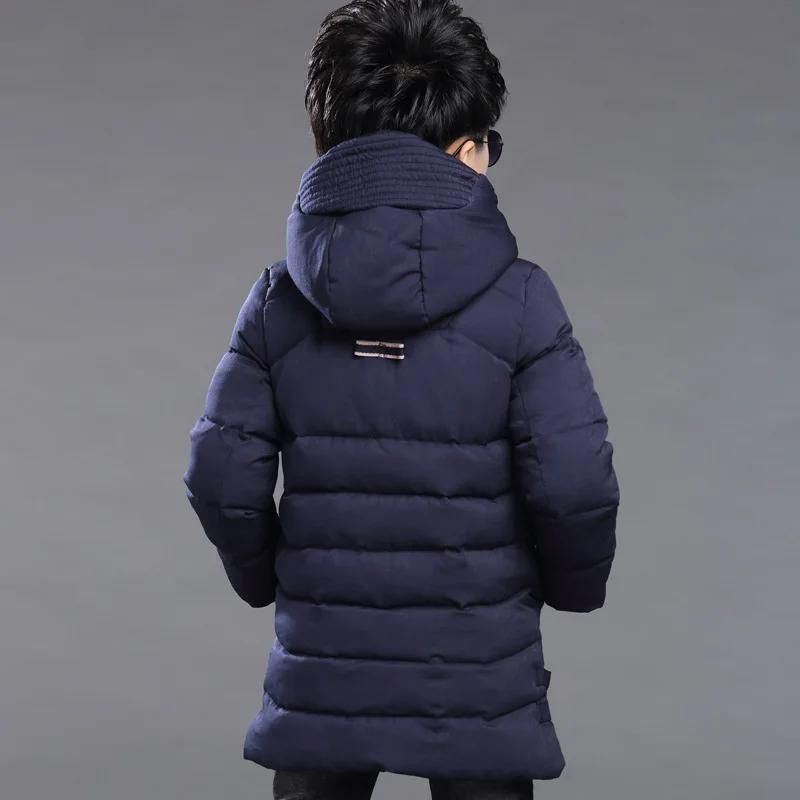 Boys Solid Color Warm Quilted Jacket with Hood
