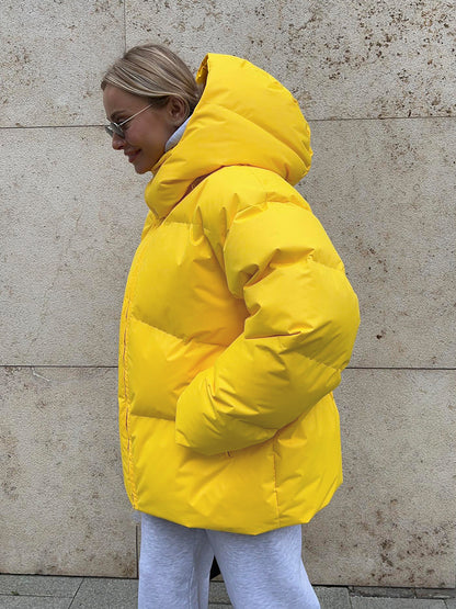 Fashion Coat With Removable Hood Cotton Jacket Winter Warm Windproof Loose Cotton Jacket | Nowena