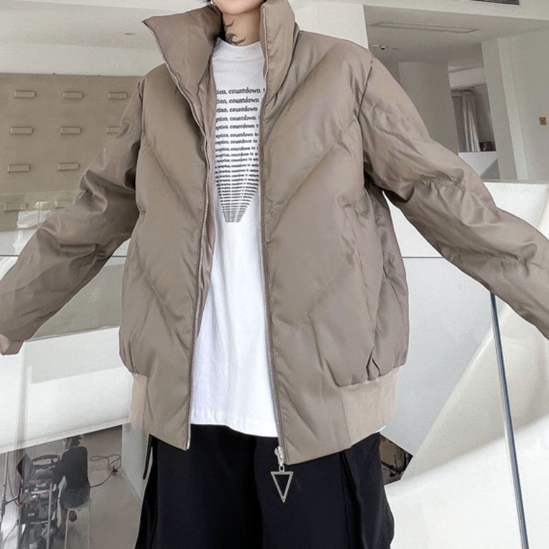 Loose Thick Leather Cotton-padded Coat