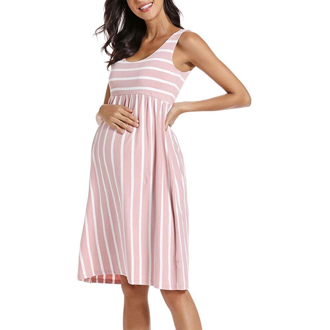 European And American New Striped Dress, Mother's Maternity Dress