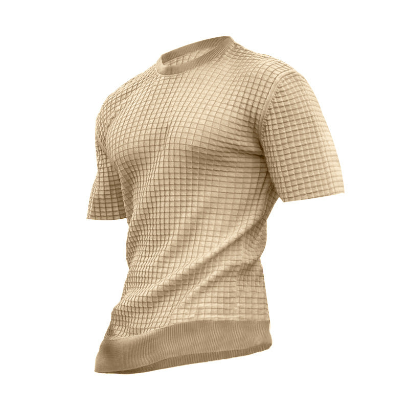 Men's Round Neck Stretch Casual Trend Top T-Shirt | Nowena