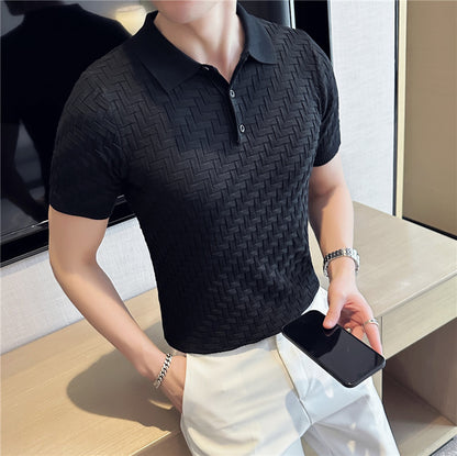 Men's Short-sleeved Polo Shirt Ice Silk Thin