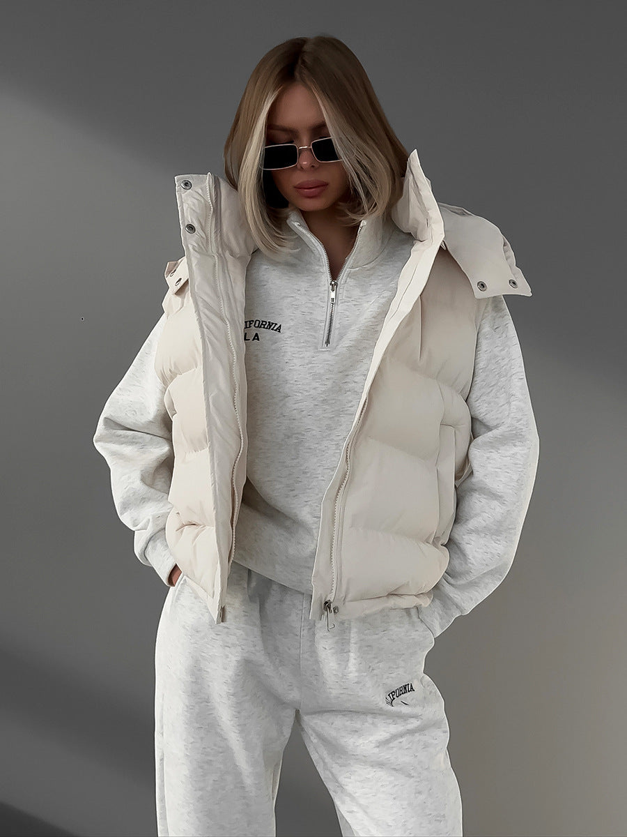 Cotton Vest Trendy Sleeveless Hooded Jacket | Nowena