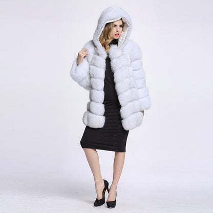 Mid-length Fox Fur Coat Women's  | Nowena