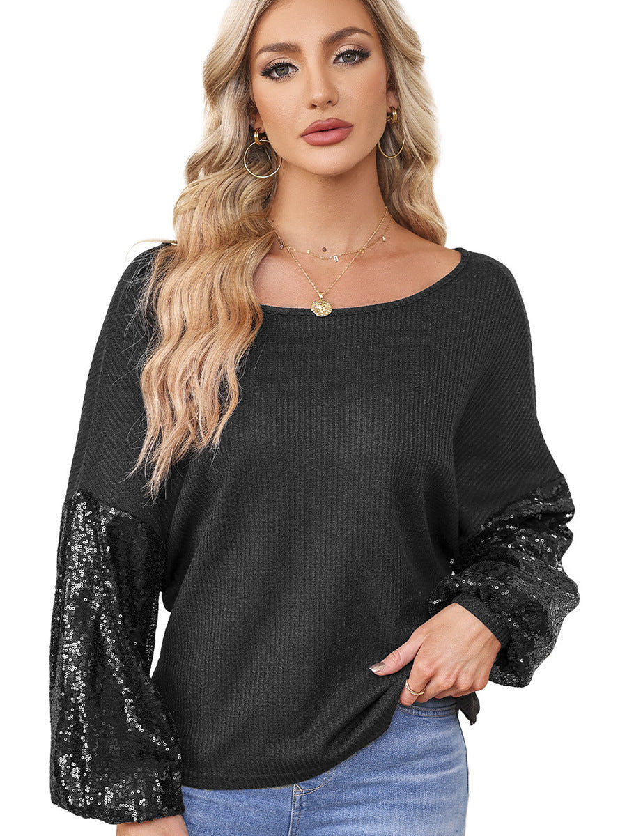 Loose Shoulder Solid Color Sweater | Nowena