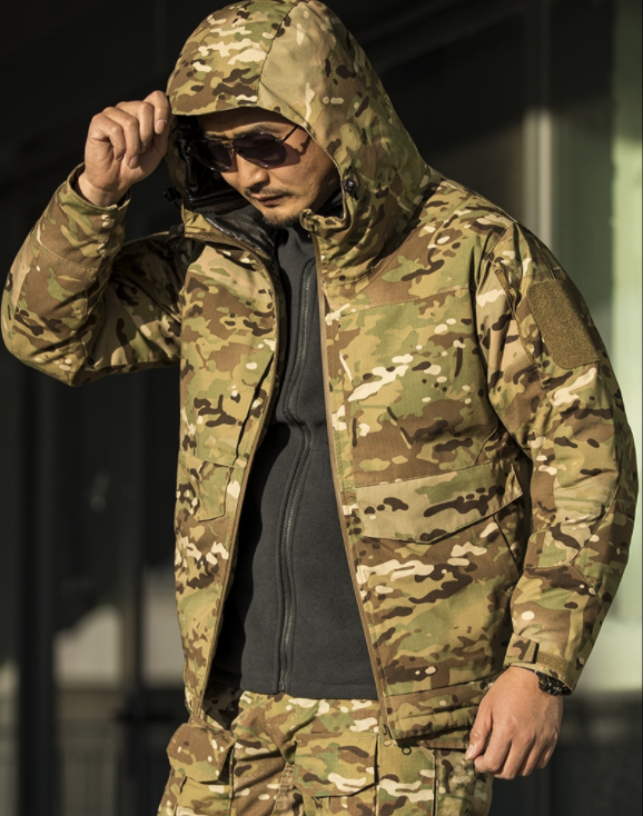 Conquer Cold Nights: Men's Military Cotton Jacket with Warm Reflective Elements | Nowena