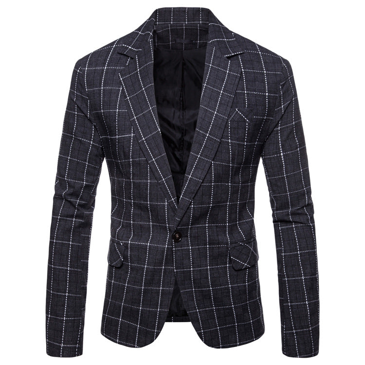 Men's Fashionable Casual Plaid New Suit Coat | Nowena
