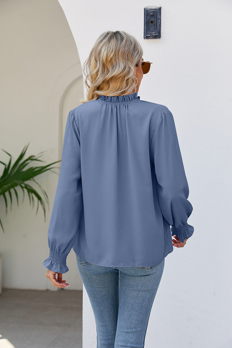 Women's Loose Soft Shirt Lace-up Chiffon Shirt | Nowena