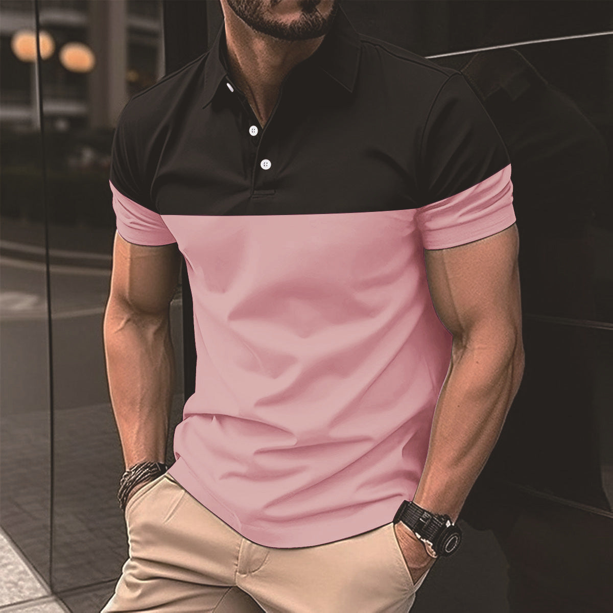 Men's Casual Polo Shirt T-shirt Top