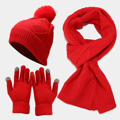 Three Piece Set Of Autumn And Winter Hats, Scarves, Gloves |Nowena