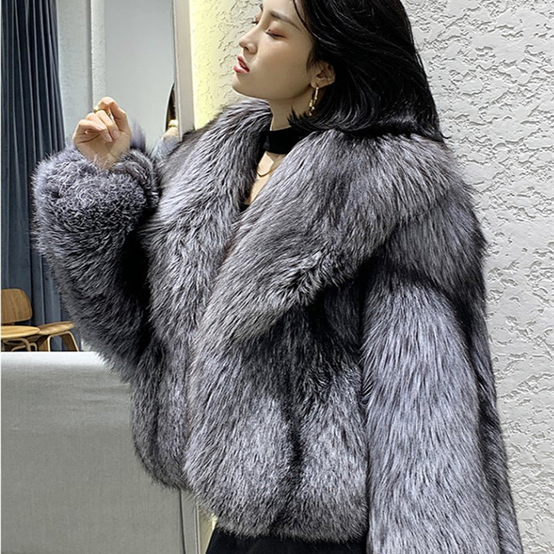 Women's Short Faux Fox Fur Coat | Nowena