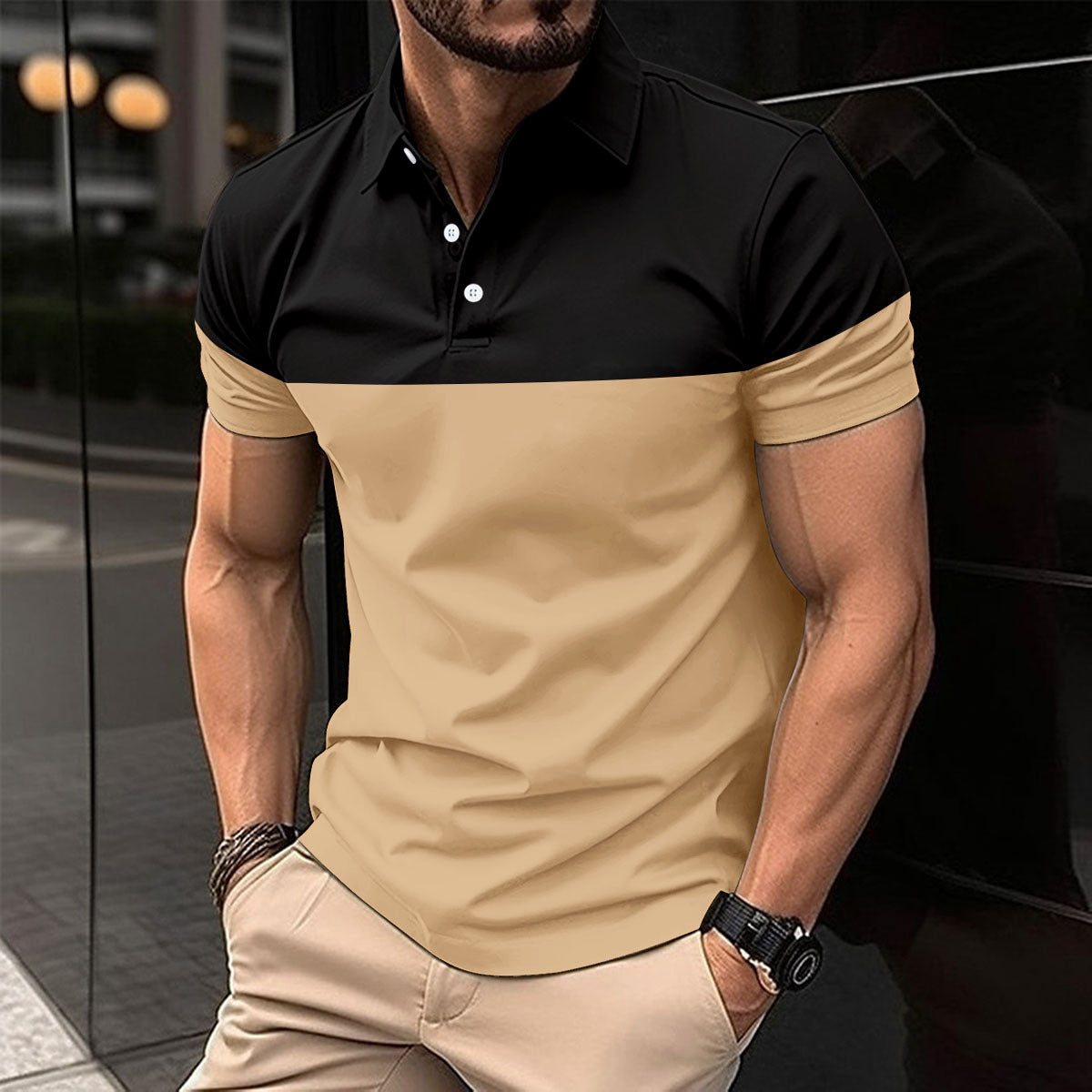 Men's Casual Polo Shirt T-shirt Top