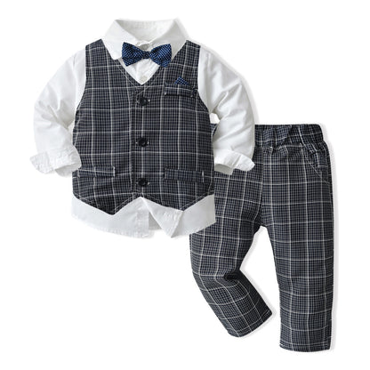 Boys Autumn Clothing Children's Suit Three-piece Set