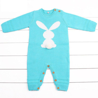 Baby boy and girl long sleeve romper blue and white rompers - Nowena