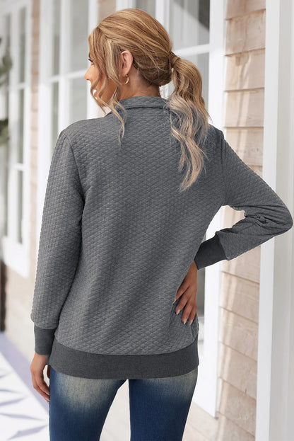 Women's Casual Long-sleeved Solid Color Stand-up Collar Sweater