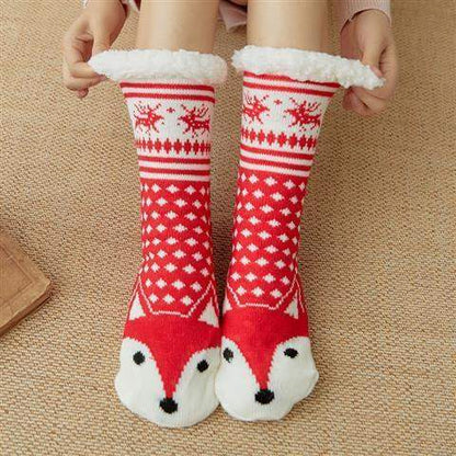 Home Indoor Women's Extra Thick Non Slip Warm Socks\