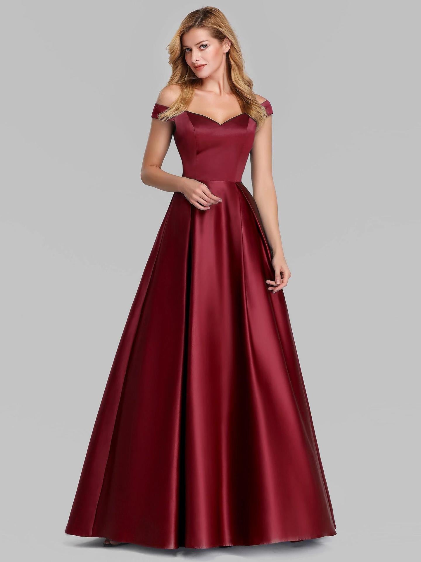 Women's Elegant V-neck Solid Color Long Vintage Gown Dress | Nowena