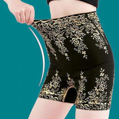 Women's High Waist Hip Raising Hot Stamping Bottoming Safety Pants Nowena