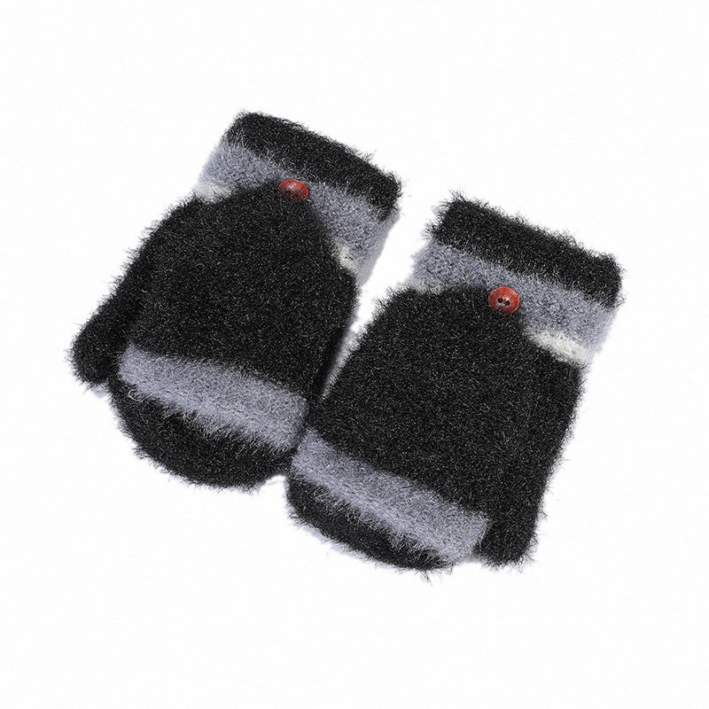 Students' Warm Faux Marten Touch Screen Gloves