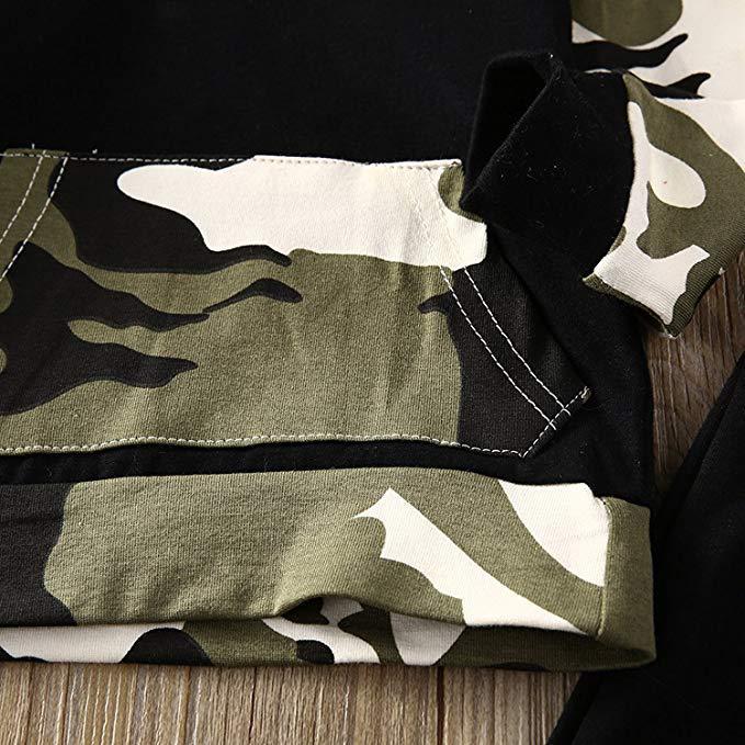 Toddler sweatsuit boy camouflage outfit kids sweatshirts set | Nowena