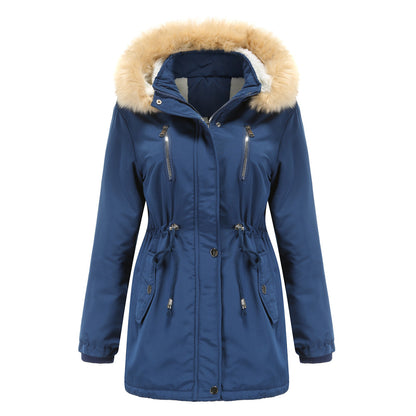Ladies Thick Lamb Velvet Loose With Detachable Hood Winter Coat | Nowena