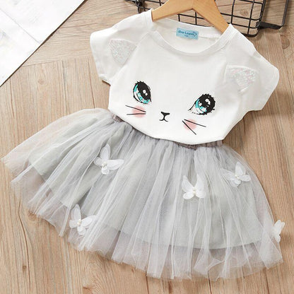 Baby girl cute dress socks short sleeve casual baby dress set - Nowena