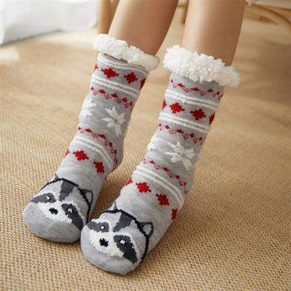 Home Indoor Women's Extra Thick Non Slip Warm Socks